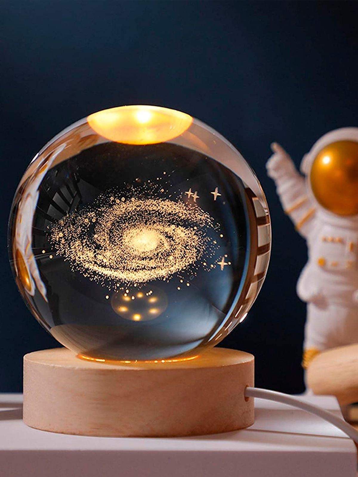 🪐Esfera espacial 3D con base de luz®